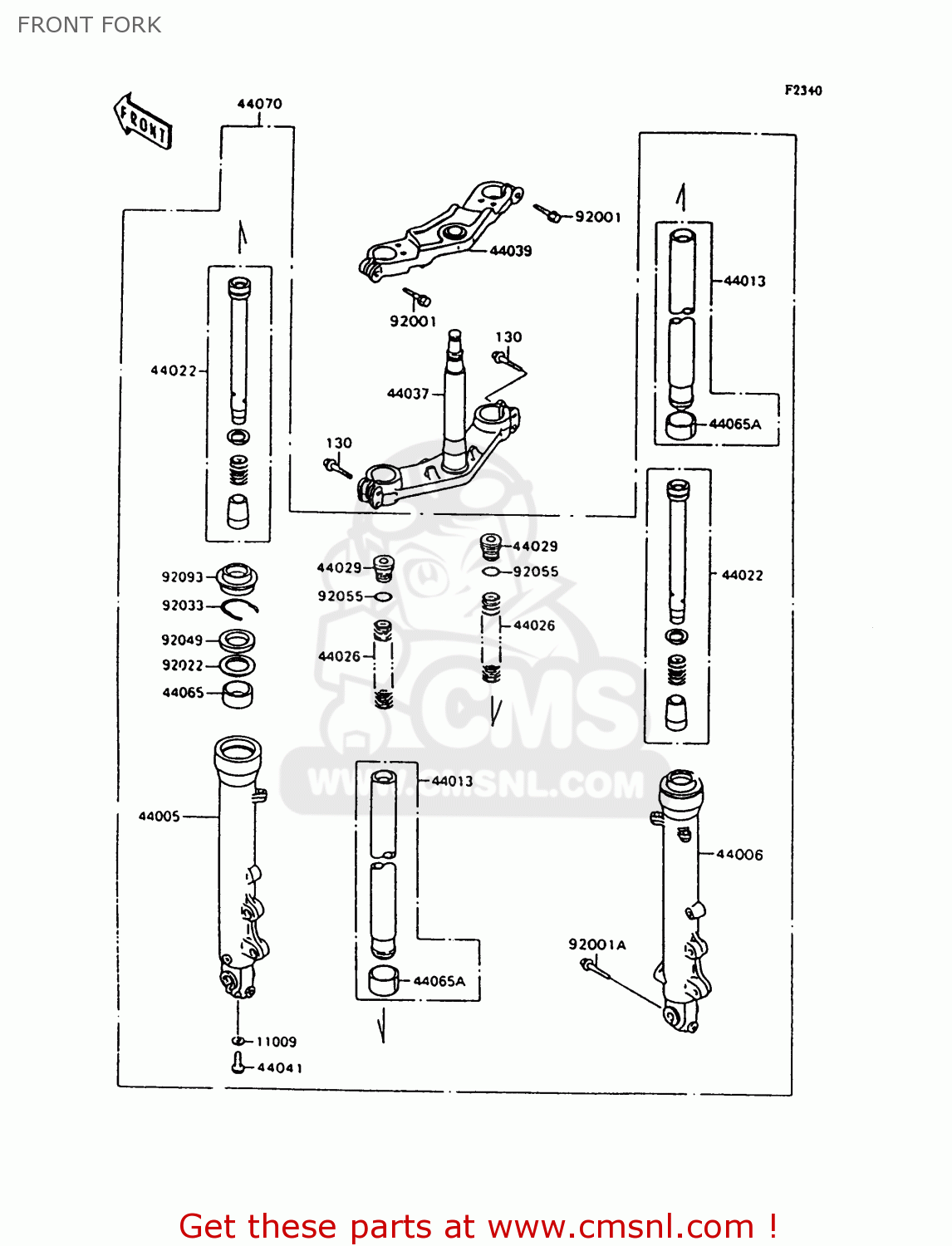 FRONT FORK ZX600C10 NINJA 600R 1997 USA CALIFORNIA