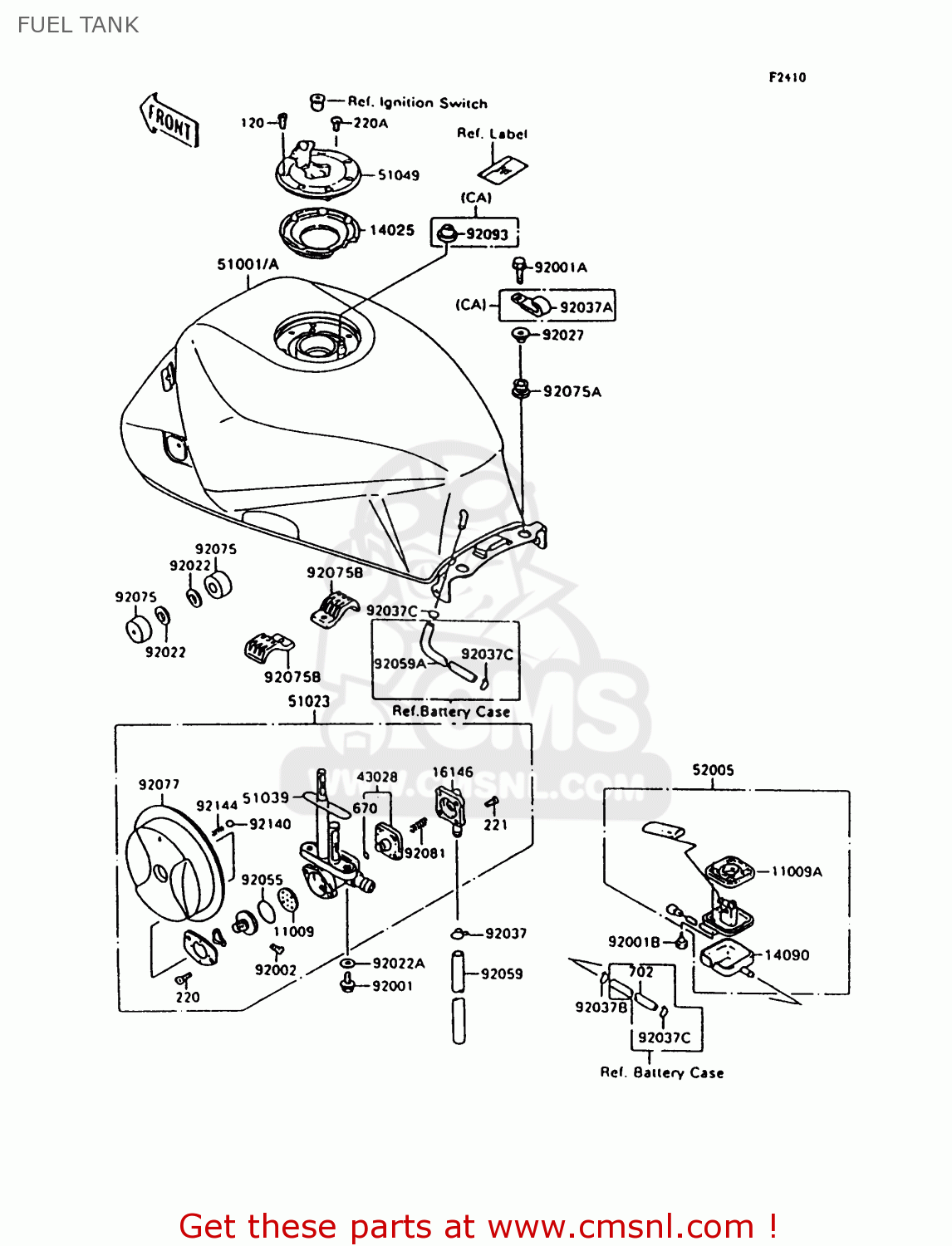 FUEL TANK ZX600C10 NINJA 600R 1997 USA CALIFORNIA