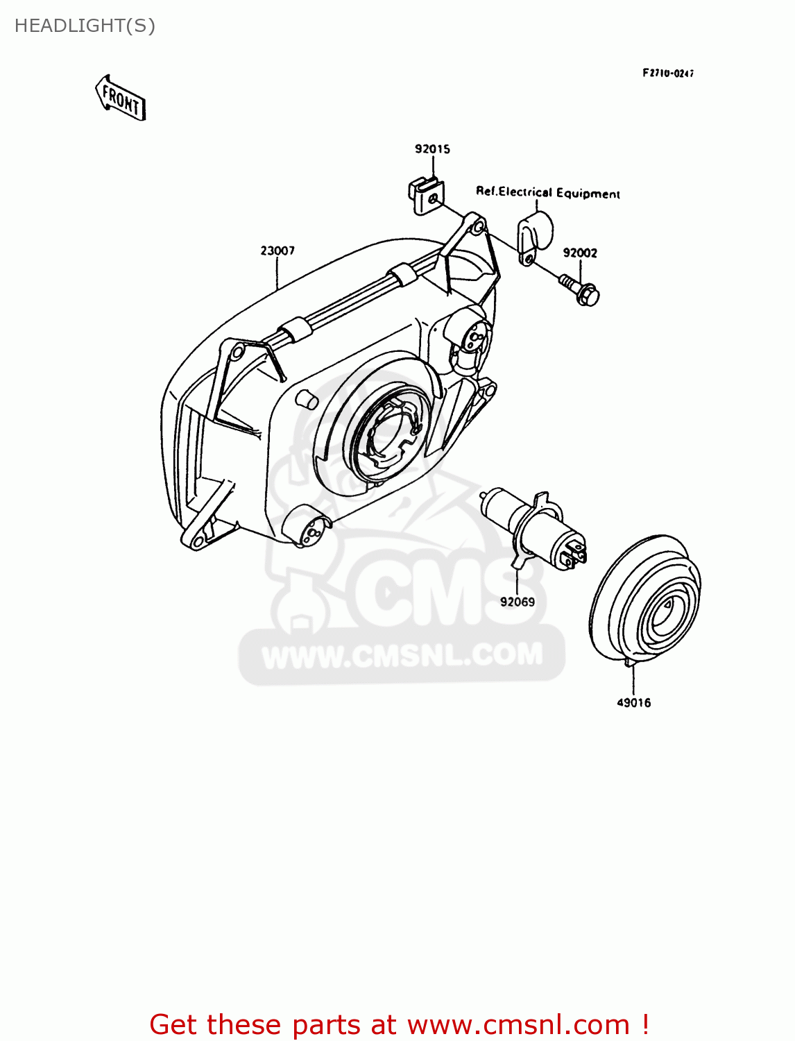 HEADLIGHT(S) ZX600C10 NINJA 600R 1997 USA CALIFORNIA