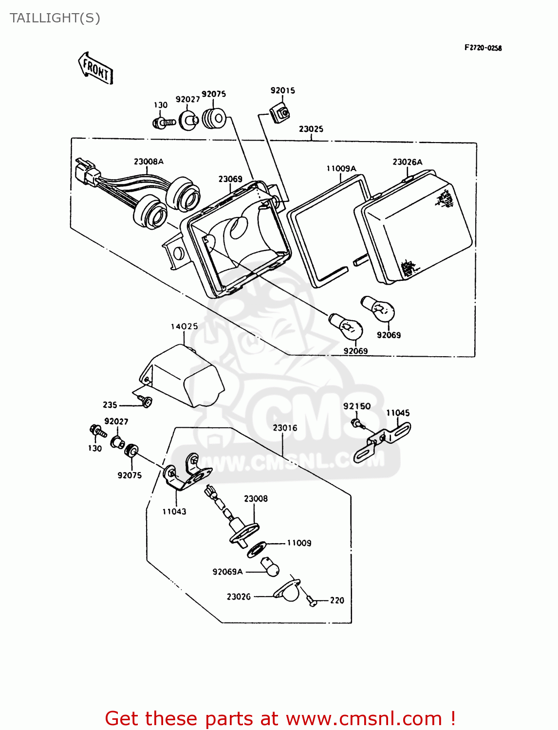 TAILLIGHT(S) ZX600C10 NINJA 600R 1997 USA CALIFORNIA