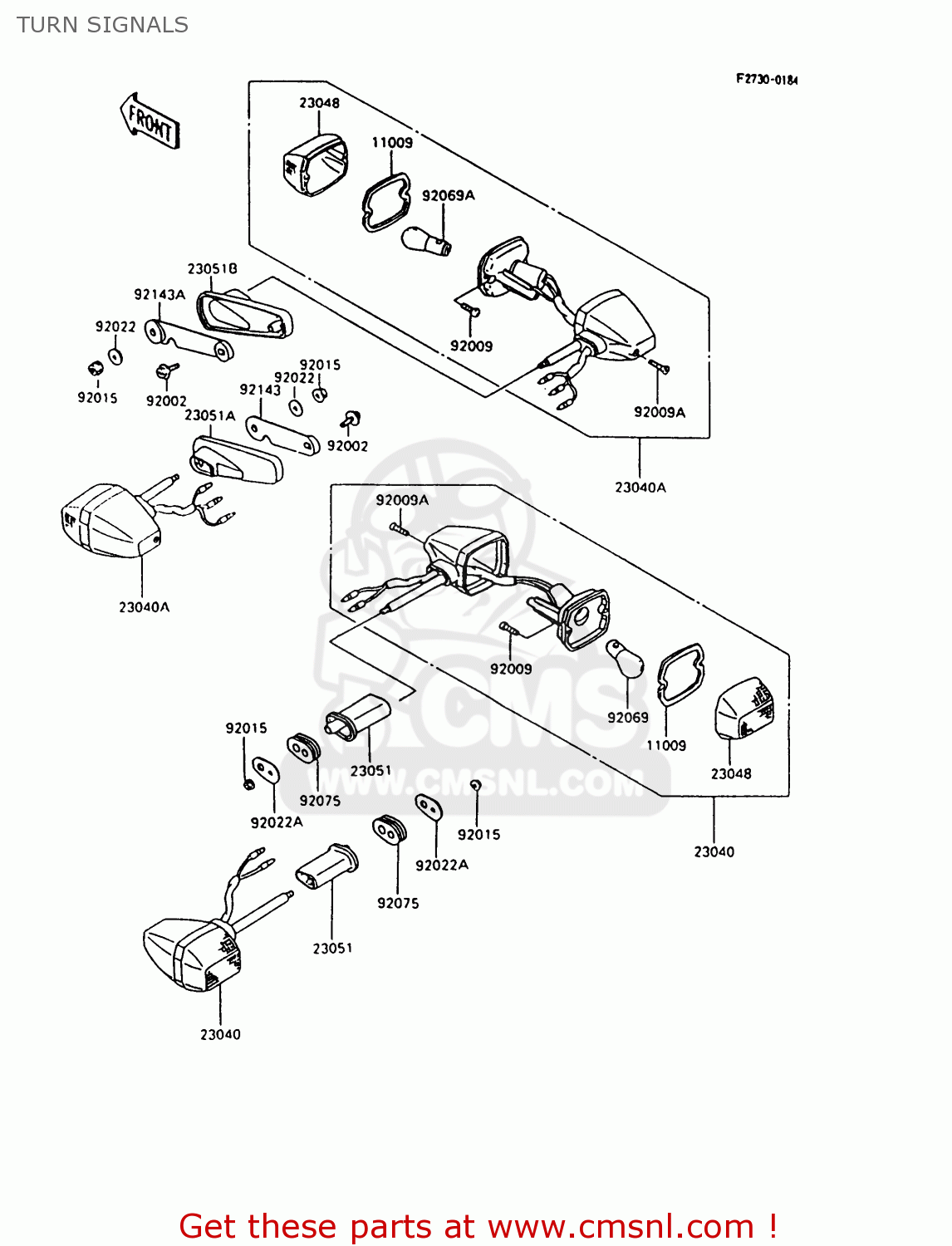 TURN SIGNALS ZX600C10 NINJA 600R 1997 USA CALIFORNIA