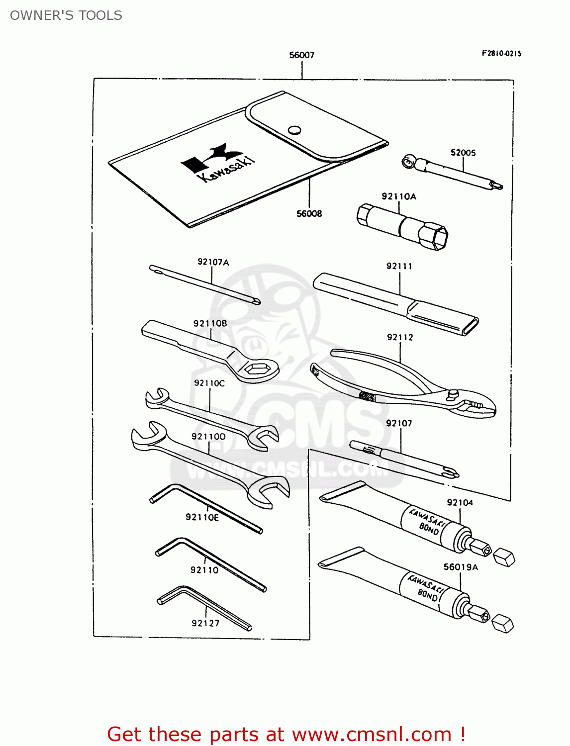 OWNER'S TOOLS ZX600C10 NINJA 600R 1997 USA CALIFORNIA