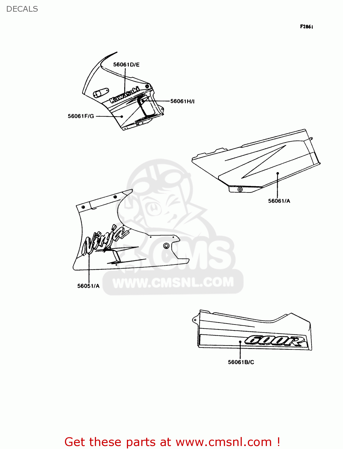 DECALS ZX600C10 NINJA 600R 1997 USA CALIFORNIA
