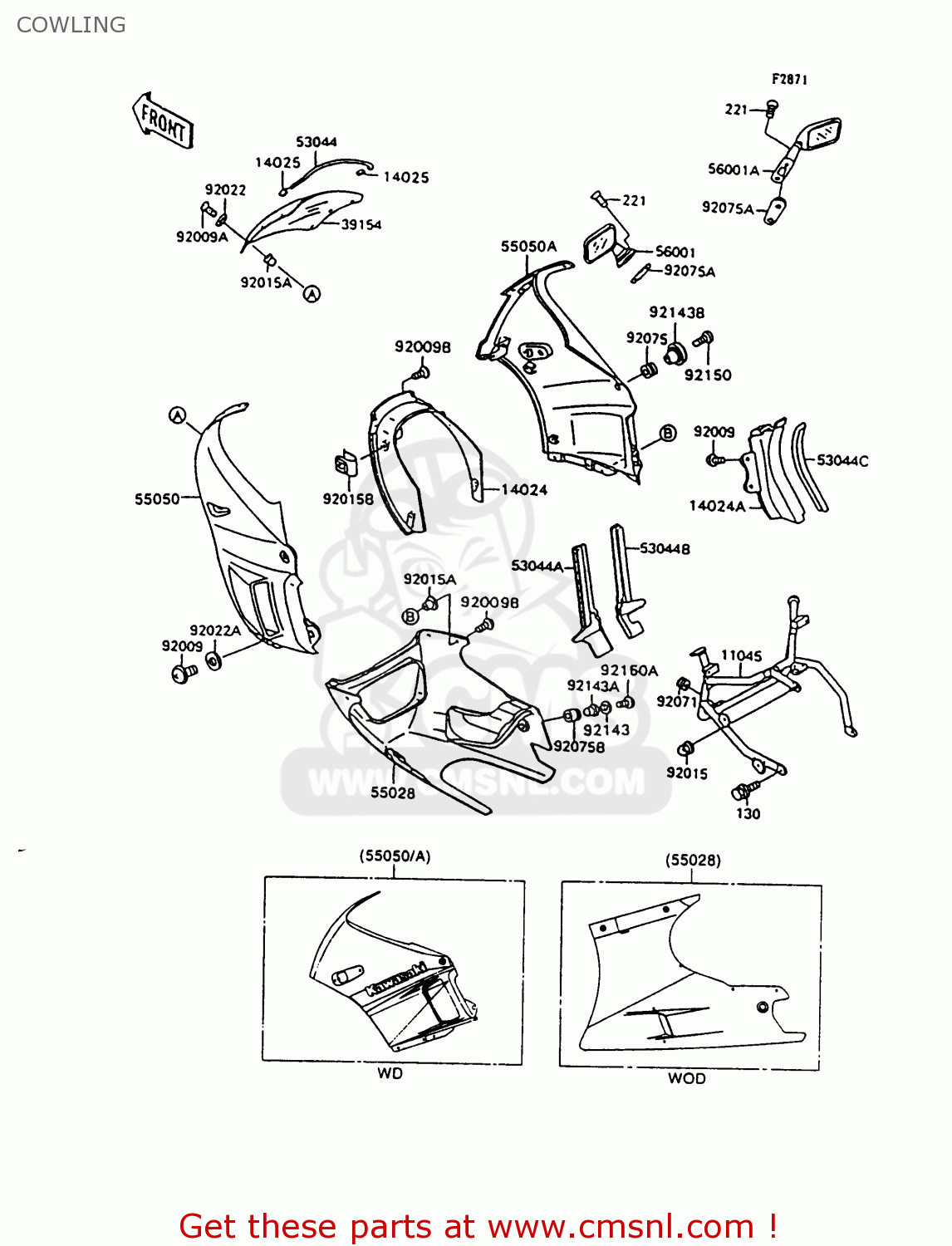 COWLING ZX600C10 NINJA 600R 1997 USA CALIFORNIA