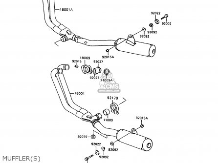 MUFFLER(S) - ZX600C10 NINJA 600R 1997 USA CALIFORNIA