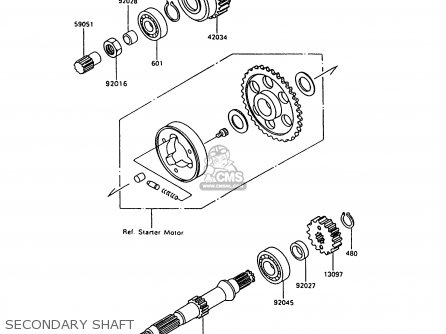 SECONDARY SHAFT - ZX600C10 NINJA 600R 1997 USA CALIFORNIA