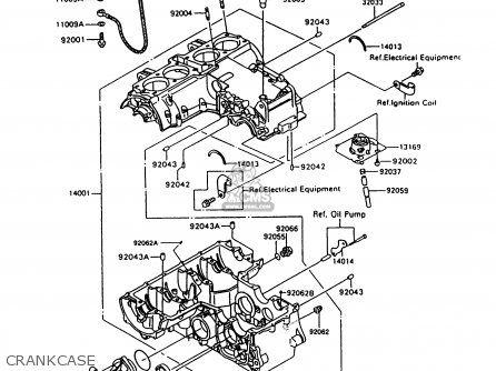 CRANKCASE - ZX600C10 NINJA 600R 1997 USA CALIFORNIA