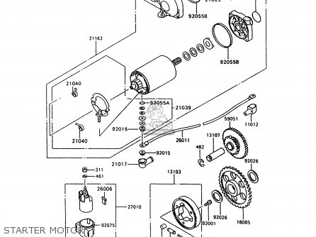 STARTER MOTOR - ZX600C10 NINJA 600R 1997 USA CALIFORNIA