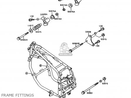 FRAME FITTINGS - ZX600C10 NINJA 600R 1997 USA CALIFORNIA