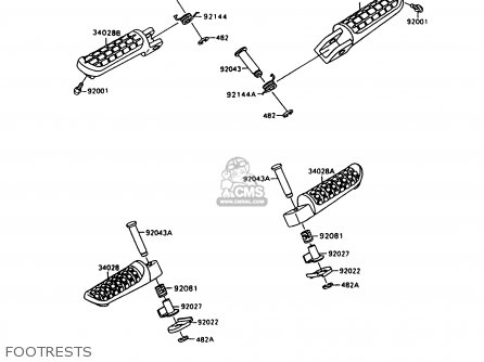 FOOTRESTS - ZX600C10 NINJA 600R 1997 USA CALIFORNIA