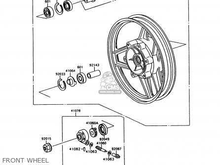 FRONT WHEEL - ZX600C10 NINJA 600R 1997 USA CALIFORNIA