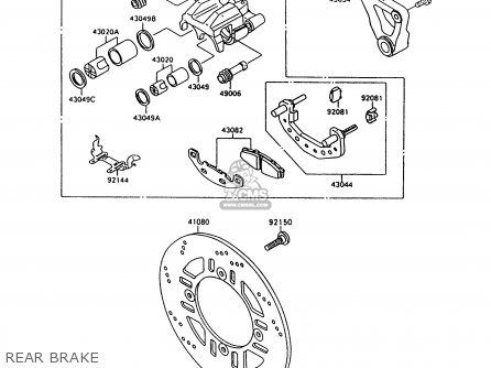 REAR BRAKE - ZX600C10 NINJA 600R 1997 USA CALIFORNIA