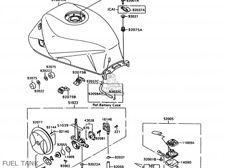 FUEL TANK - ZX600C10 NINJA 600R 1997 USA CALIFORNIA