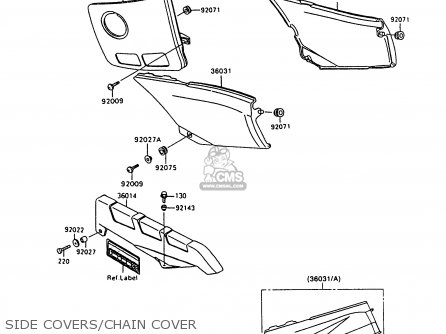 SIDE COVERS/CHAIN COVER - ZX600C10 NINJA 600R 1997 USA CALIFORNIA
