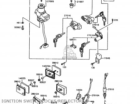 IGNITION SWITCH/LOCKS/REFLECTORS - ZX600C10 NINJA 600R 1997 USA CALIFORNIA