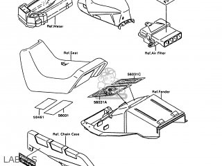 LABELS - ZX600C10 NINJA 600R 1997 USA CALIFORNIA