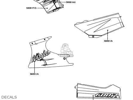 DECALS - ZX600C10 NINJA 600R 1997 USA CALIFORNIA