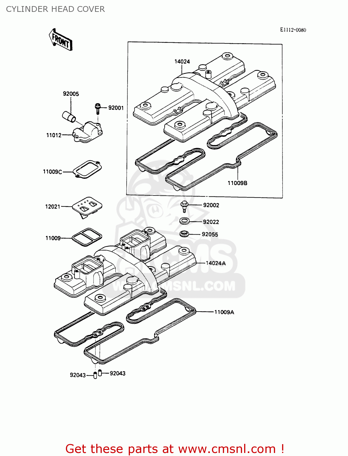 CYLINDER HEAD COVER ZX600C2 GPX600R 1989 EUROPE UK FR FG GR IT NR SD SP ST