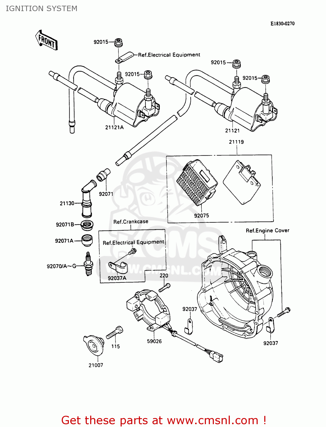 IGNITION SYSTEM ZX600C2 GPX600R 1989 EUROPE UK FR FG GR IT NR SD SP ST