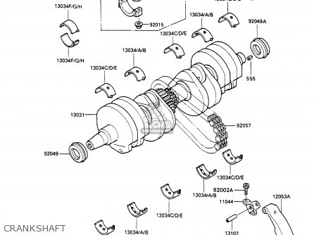 CRANKSHAFT - ZX600C2 GPX600R 1989 EUROPE UK FR FG GR IT NR SD SP ST