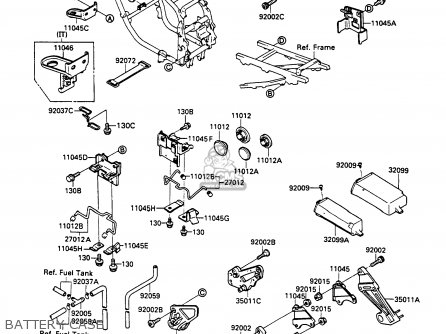 BATTERY CASE - ZX600C2 GPX600R 1989 EUROPE UK FR FG GR IT NR SD SP ST