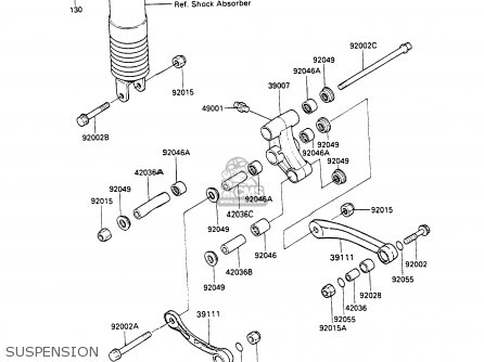 SUSPENSION - ZX600C2 GPX600R 1989 EUROPE UK FR FG GR IT NR SD SP ST