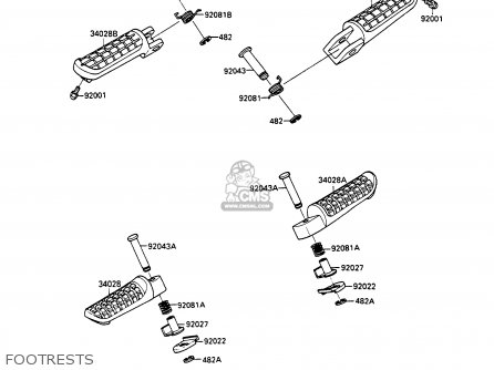 FOOTRESTS - ZX600C2 GPX600R 1989 EUROPE UK FR FG GR IT NR SD SP ST