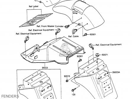 FENDERS - ZX600C2 GPX600R 1989 EUROPE UK FR FG GR IT NR SD SP ST