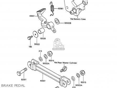 BRAKE PEDAL - ZX600C2 GPX600R 1989 EUROPE UK FR FG GR IT NR SD SP ST
