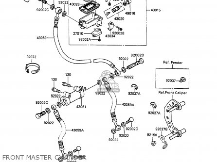 FRONT MASTER CYLINDER - ZX600C2 GPX600R 1989 EUROPE UK FR FG GR IT NR SD SP ST