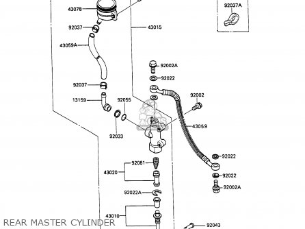 REAR MASTER CYLINDER - ZX600C2 GPX600R 1989 EUROPE UK FR FG GR IT NR SD SP ST