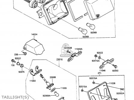 TAILLIGHT(S) - ZX600C2 GPX600R 1989 EUROPE UK FR FG GR IT NR SD SP ST