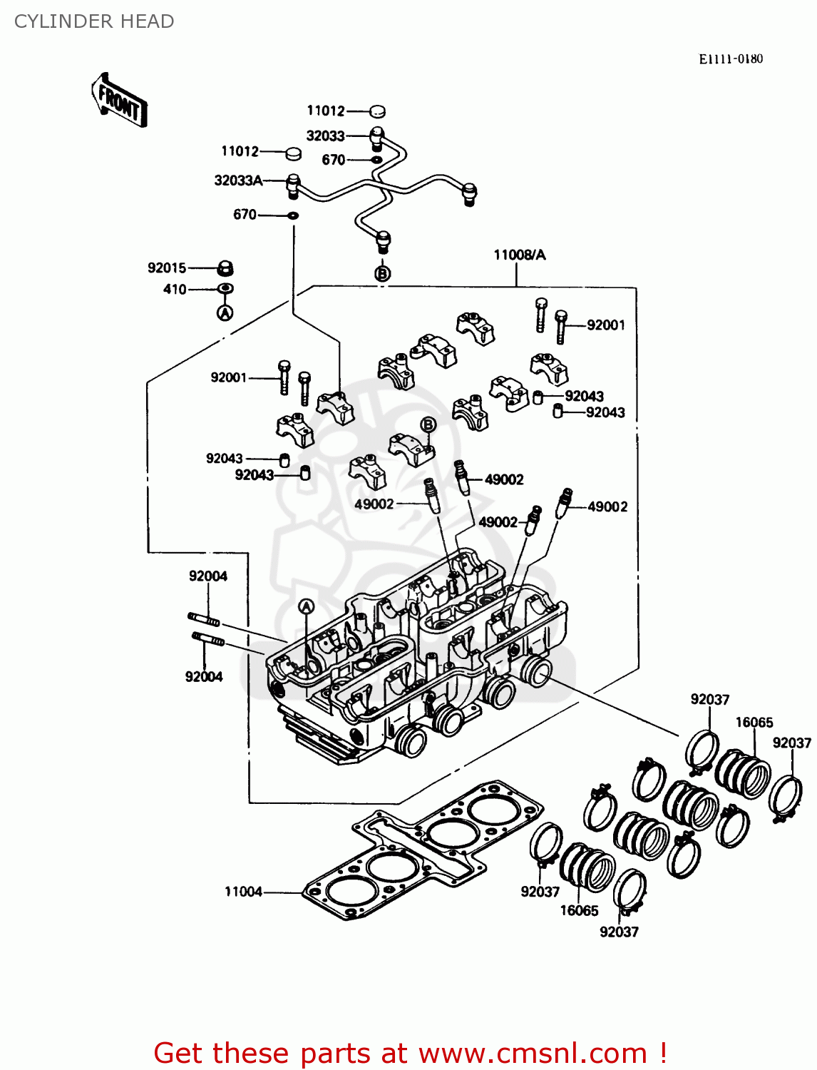 CYLINDER HEAD ZX600C2 NINJA 600R 1989 USA CALIFORNIA CANADA