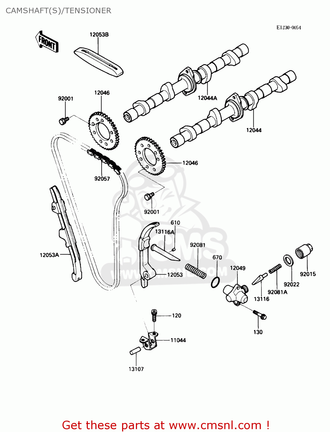 CAMSHAFT(S)/TENSIONER ZX600C2 NINJA 600R 1989 USA CALIFORNIA CANADA