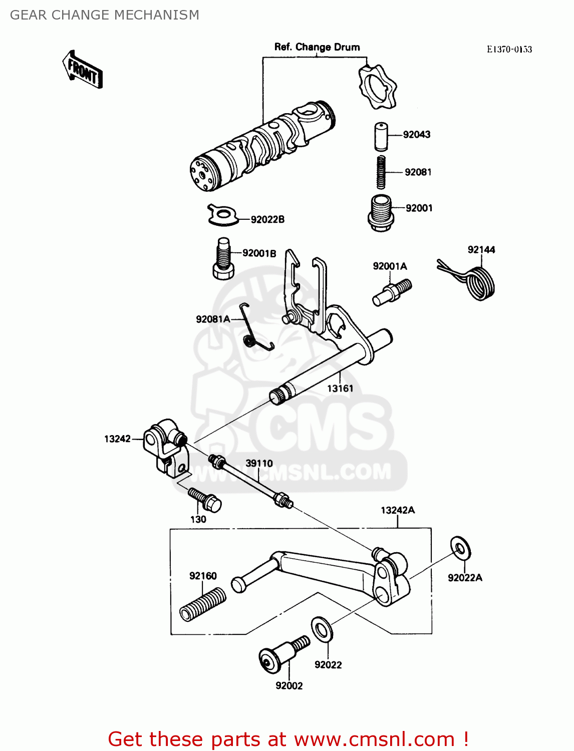 GEAR CHANGE MECHANISM ZX600C2 NINJA 600R 1989 USA CALIFORNIA CANADA