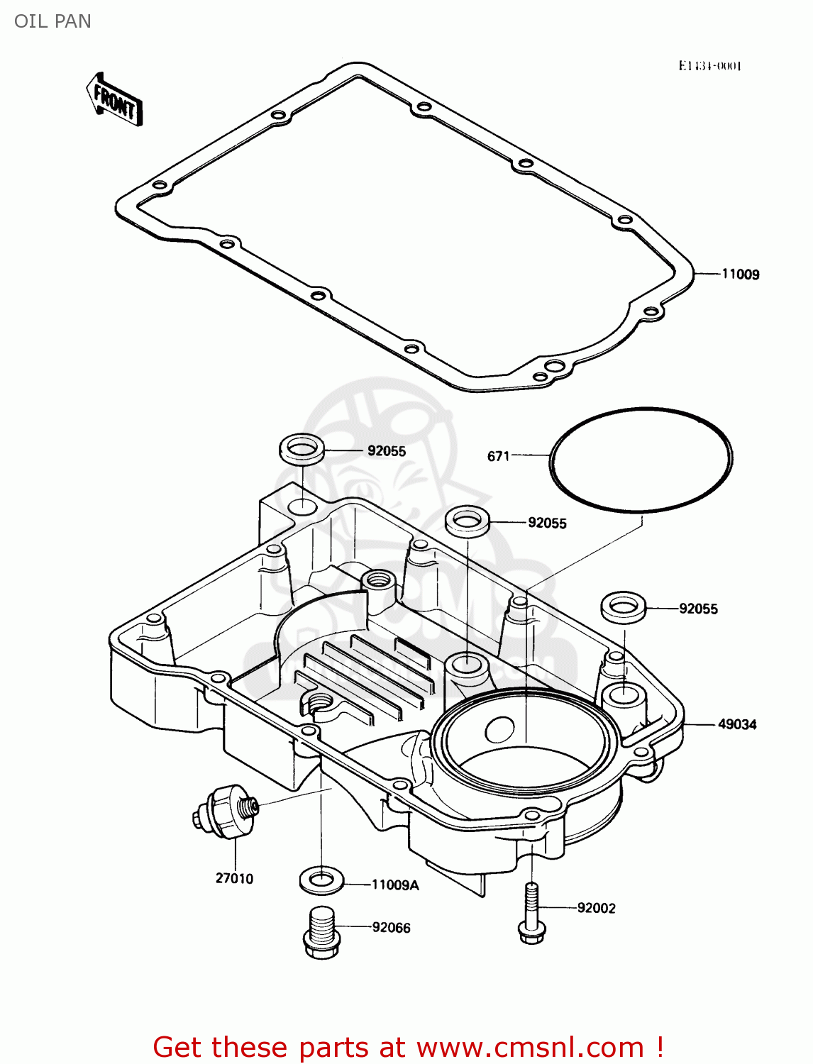 OIL PAN ZX600C2 NINJA 600R 1989 USA CALIFORNIA CANADA