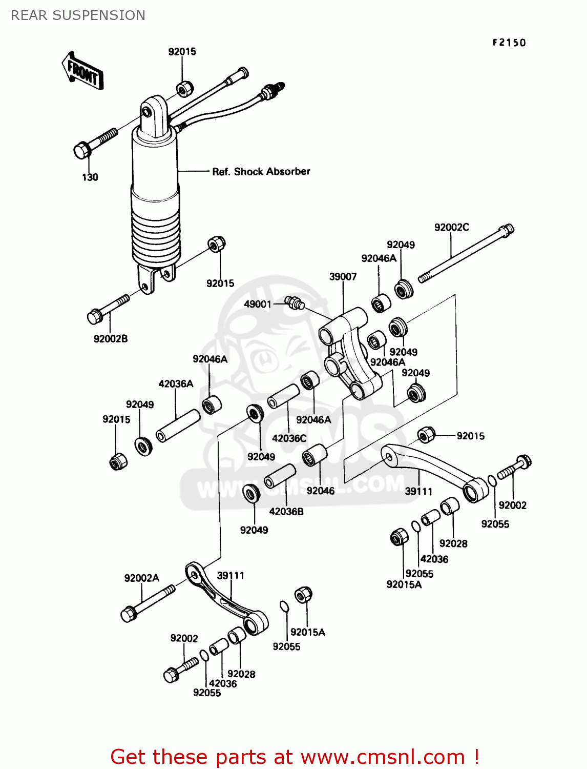 REAR SUSPENSION ZX600C2 NINJA 600R 1989 USA CALIFORNIA CANADA