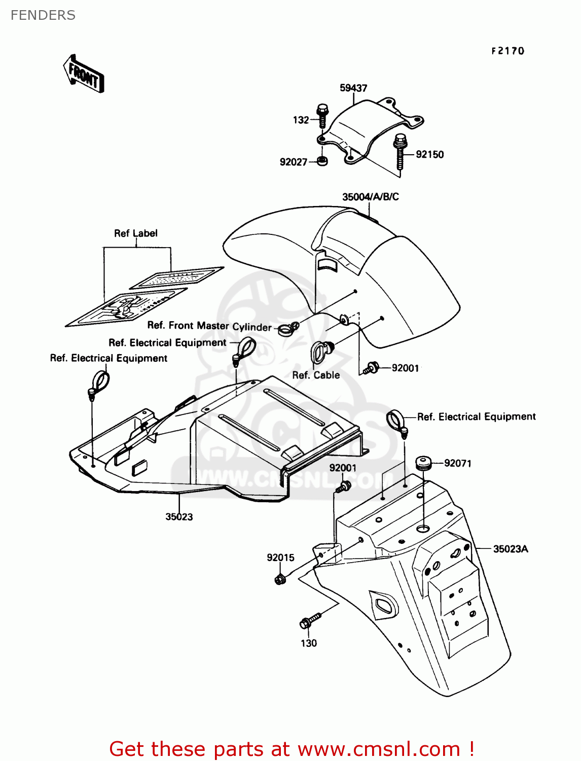 FENDERS ZX600C2 NINJA 600R 1989 USA CALIFORNIA CANADA
