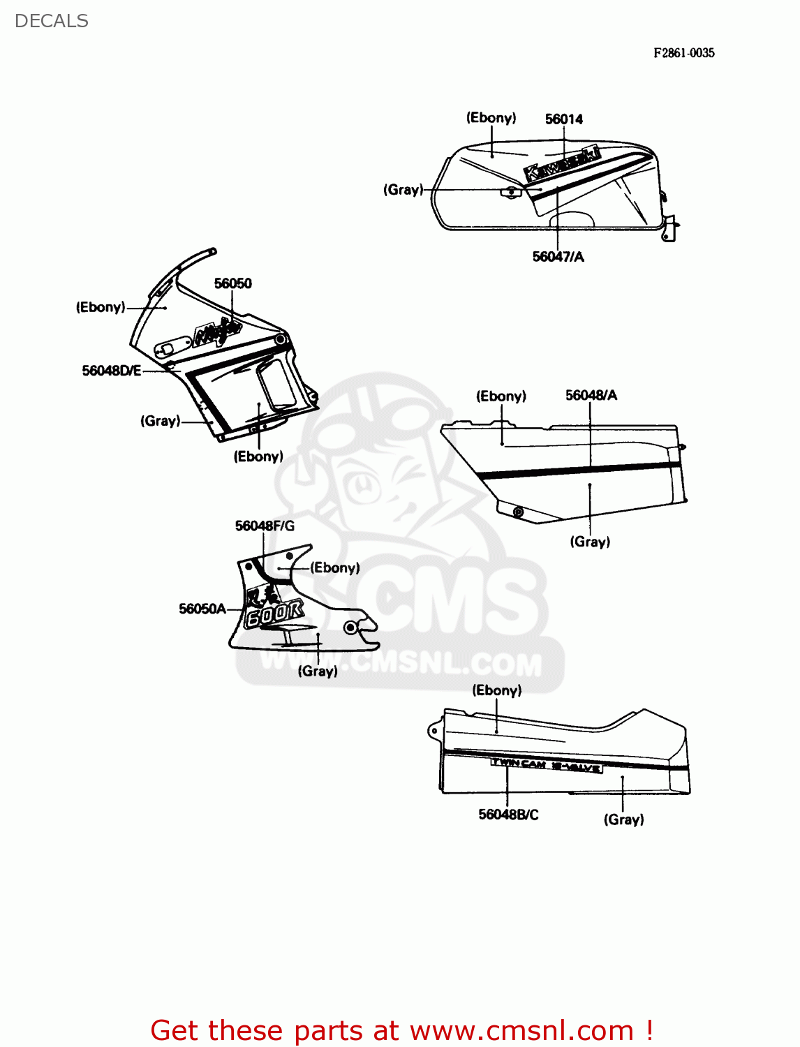 DECALS ZX600C2 NINJA 600R 1989 USA CALIFORNIA CANADA