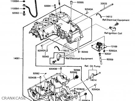 CRANKCASE - ZX600C2 NINJA 600R 1989 USA CALIFORNIA CANADA