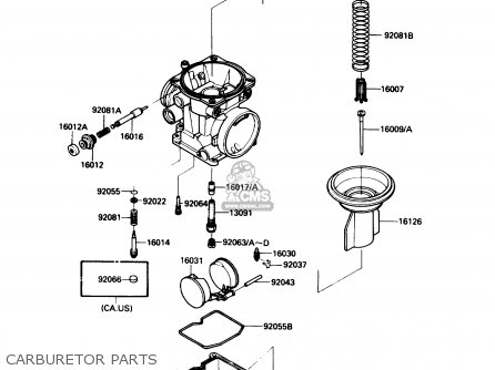 CARBURETOR PARTS - ZX600C2 NINJA 600R 1989 USA CALIFORNIA CANADA