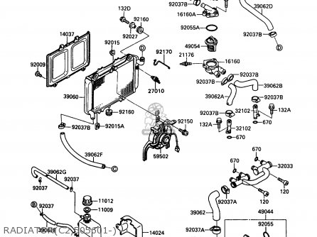 RADIATOR(C2,505601-) - ZX600C2 NINJA 600R 1989 USA CALIFORNIA CANADA
