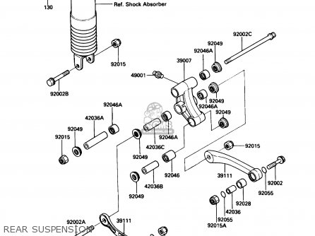 REAR SUSPENSION - ZX600C2 NINJA 600R 1989 USA CALIFORNIA CANADA