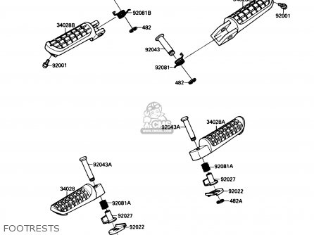 FOOTRESTS - ZX600C2 NINJA 600R 1989 USA CALIFORNIA CANADA