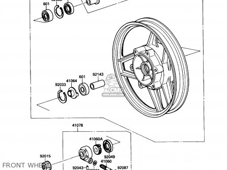 FRONT WHEEL - ZX600C2 NINJA 600R 1989 USA CALIFORNIA CANADA