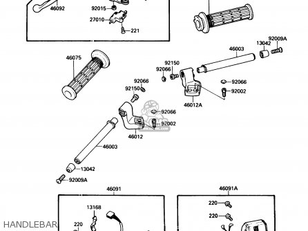 HANDLEBAR - ZX600C2 NINJA 600R 1989 USA CALIFORNIA CANADA