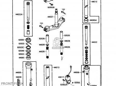 FRONT FORK - ZX600C2 NINJA 600R 1989 USA CALIFORNIA CANADA