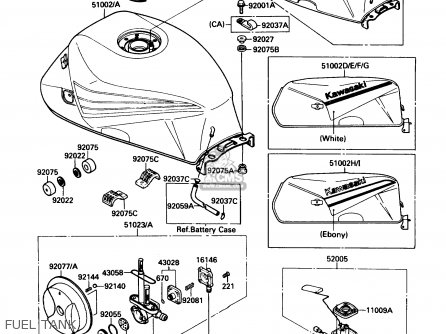 FUEL TANK - ZX600C2 NINJA 600R 1989 USA CALIFORNIA CANADA