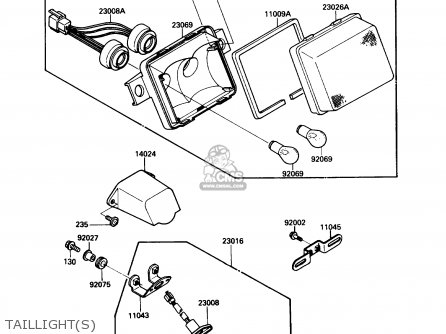 TAILLIGHT(S) - ZX600C2 NINJA 600R 1989 USA CALIFORNIA CANADA