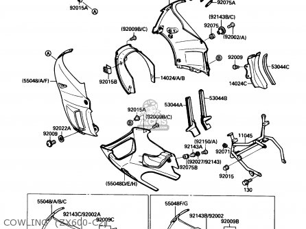 COWLING  (ZX600-C2) - ZX600C2 NINJA 600R 1989 USA CALIFORNIA CANADA